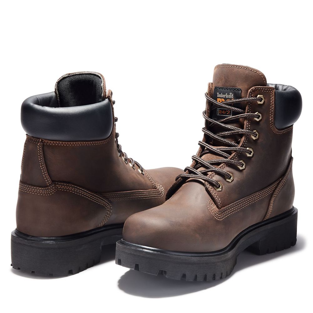 Botas Pro Timberland Hombre Pro Direct Attach 6\" Soft Toe Marrones - Chile QER-159372